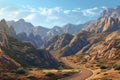 Road in the mountains,   render,   generated image Royalty Free Stock Photo