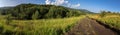 Road in the mountains of the resort of Belokurikha in Altai Krai panorama