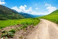 Road in mountains. Scenic mountain landscape