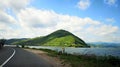 Road in the mountains - Serbian road along the Danube river Royalty Free Stock Photo