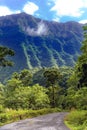 The road in mountains. Tropical nature.Tahiti.