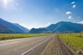 Road in mountains valley, Altai, Summer