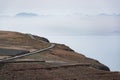 Road in the mountains, view from Mirador del Rio, Lanzarote, Spain