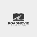 road movie or cinema negative logo template vector illustration icon element isolated