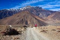 Road from Muktinath to Jomsom, Nepal Royalty Free Stock Photo