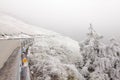 Road in Nantou, Taiwan in snow