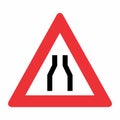 Road Narrows on Both Sides Sign