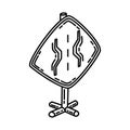 Road Narrows Icon. Doodle Hand Drawn or Outline Icon Style Royalty Free Stock Photo