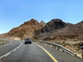 Road through the nature reserve Ramon erosion crater