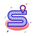 Road navigation, road, navigation, location fully editable vector icon Royalty Free Stock Photo