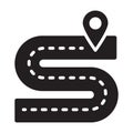 Road navigation, road, navigation, location fully editable vector icon Royalty Free Stock Photo