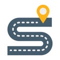 Road navigation, road, navigation, location fully editable vector icon Royalty Free Stock Photo