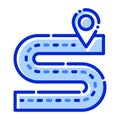Road navigation, road, navigation, location fully editable vector icon Royalty Free Stock Photo