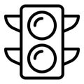 Road navigation streetlight icon outline vector. Traffic control semaphore