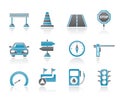 Road, navigation and traffic icons