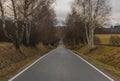 Road near Ceske Budejovice city in south Bohemia in winter cloudy day Royalty Free Stock Photo