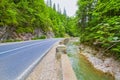 Road near river in Bicaz Gorge