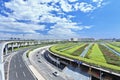 Road network around Beijing Capital Airport Terminal 3, second largest terminal in the world.