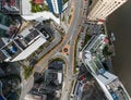 Road network at the famous Golden Triangle In Kuching City, Sarawak Royalty Free Stock Photo