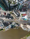 Road network at the famous Golden Triangle In Kuching City, Sarawak Royalty Free Stock Photo