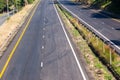 Road New Asphalt White Paint Markings Tarmac Overhead Detail Royalty Free Stock Photo