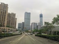 Road and new city centre view @ Jinan Shandong China Royalty Free Stock Photo