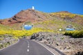 Road next observatories at La Palma Royalty Free Stock Photo