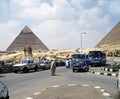 A vintage photo shot in Giza, Egypt, during a trip. Royalty Free Stock Photo