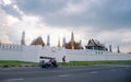 Road next to Wat Phra Kaew, the beautiful Luang temple in Bangkok, Thailand