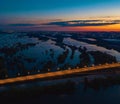 Road night aerial Royalty Free Stock Photo