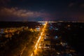 Road night aerial Royalty Free Stock Photo