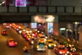 Road night light bokeh , defocused blur background Royalty Free Stock Photo