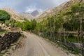 Road in Nofin village in Fann mountains, Tajikist