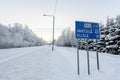 The road number 496 has covered with heavy snow in winter season at Lapland, Finland