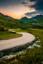 Road from Obertauern to Grunwaldsee, Austria Royalty Free Stock Photo