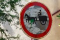 Road old sign horse-drawn transport. Background with copy space Royalty Free Stock Photo