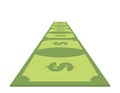 Road out of money. Wealth Path of cash. Dollar path