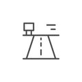 Road out of town line outline icon
