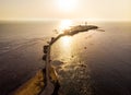 The road over the sea to the castle San Sebastian from CÃÂ¡diz, near La Caleta Beach, Andalusia, Spain Royalty Free Stock Photo