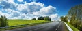 Road panorama on sunny spring day