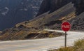 A road that passes through the Andes mountain range in the Route 60 and connects the city Santiago, Chile to Mendoza, Argentina. Royalty Free Stock Photo