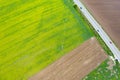 Road passing cultivated spring fields Royalty Free Stock Photo