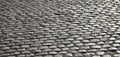 road pavement made with many smooth pebbles without people Royalty Free Stock Photo