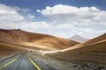 Road in Moon Valley dramatic landscape at Sunset, Atacama Desert, Chile Royalty Free Stock Photo