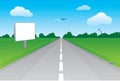 Road perspective with blank billboard Royalty Free Stock Photo