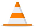 Road plastic cone, traffic warning symbol for cars, stop to motion, move sign, dangerous, accident