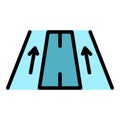 Road point icon vector flat