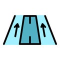 Road point icon vector flat