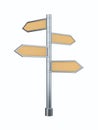 Road pointer on white background. Isolated 3D illustration