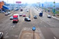 Road in poor condition in the center of the capital of Ukraine, Kiev - FEBRUARY 4, 2018